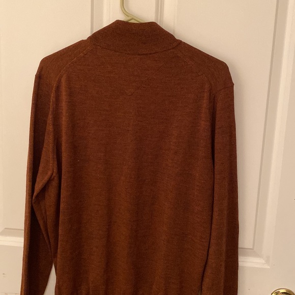 Robert Talbott Ember COOPER-MERINO 1/4 ZIP Mock Neck Sweater Made in Italy M